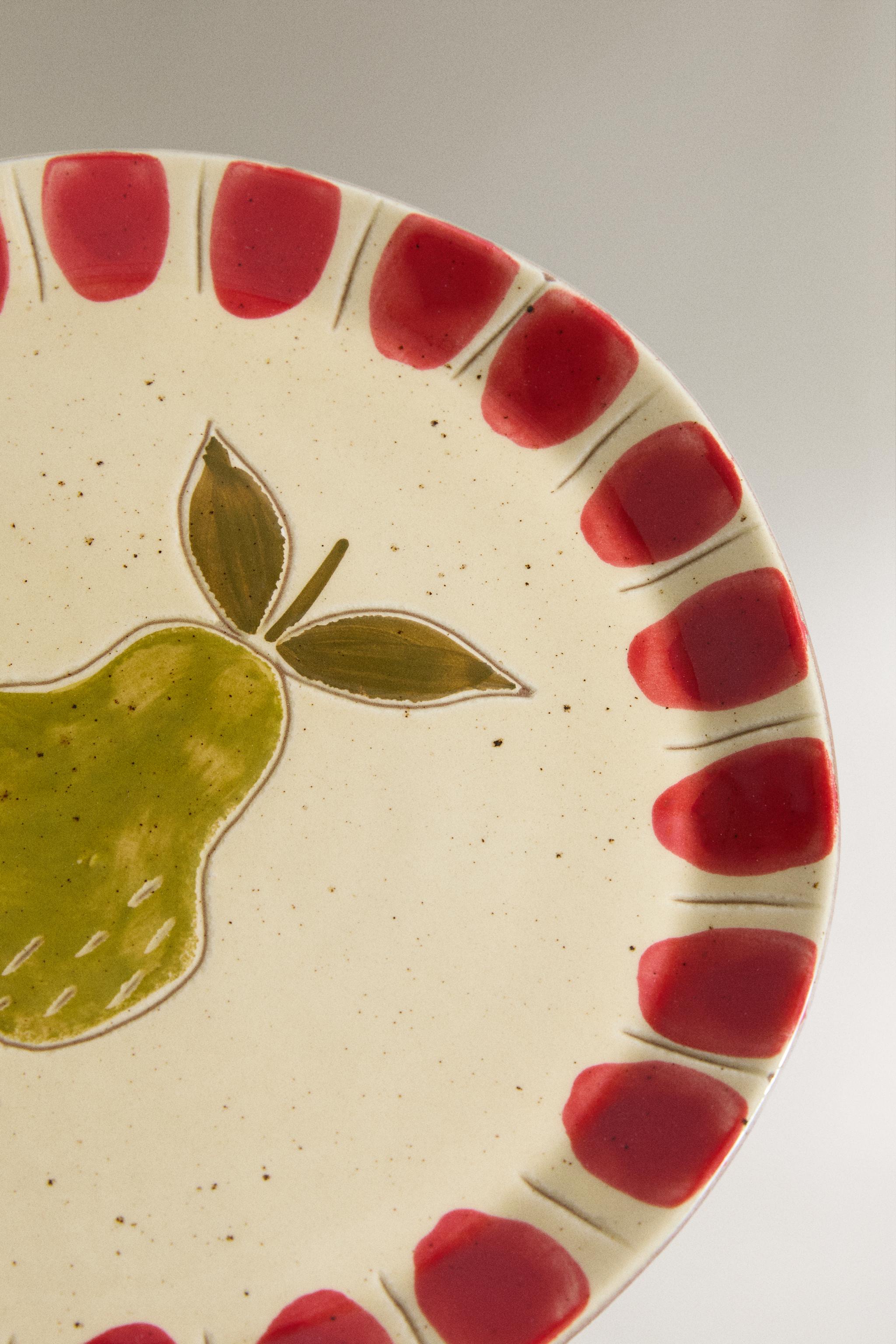 FRUIT EARTHENWARE DESSERT PLATE